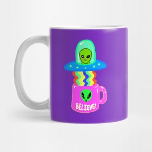 Alien Abducting Cup of Coffee Mug